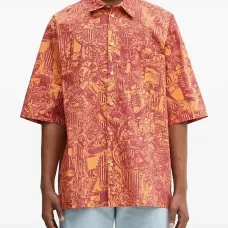 Рубашка с короткими рукавами и абстрактным принтом