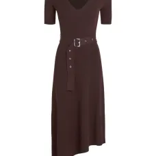 Трикотажное платье миди с поясом