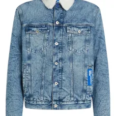 Джинсовая куртка с меховым воротником