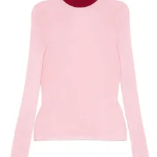 Топ в рубчик с высоким воротником