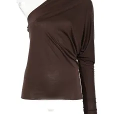 Топ на одно плечо с длинным рукавом