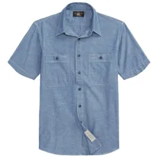 Рубашка из ткани шамбре