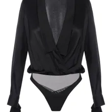 Атласное боди с запахом