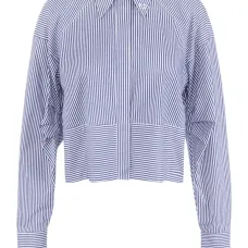 Укороченная рубашка в полоску Укороченная рубашка в полоску