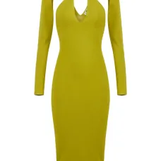 Платье с вырезами и логотипом