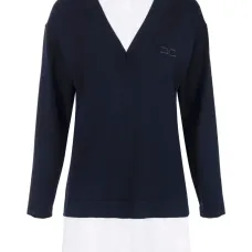 поплиновое платье мини с V-образным вырезом поплиновое платье мини с V-образным вырезом