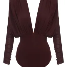 боди с V-образным вырезом и длинными рукавами боди с V-образным вырезом и длинными рукавами