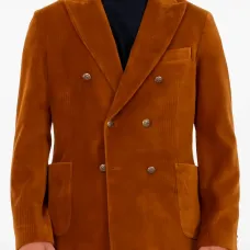 Двубортный вельветовый пиджак