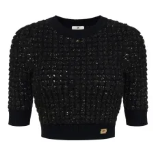Укороченный свитер с пайетками