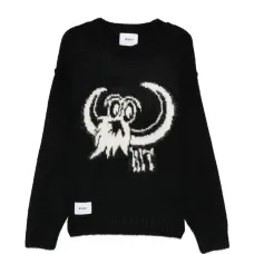 Графический свитер с круглым вырезом