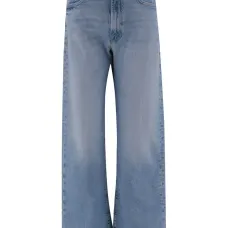 широкие джинсы с эффектом потертости