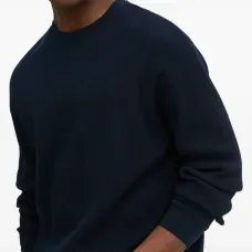 Джемпер с вафельной вязкой и круглым вырезом