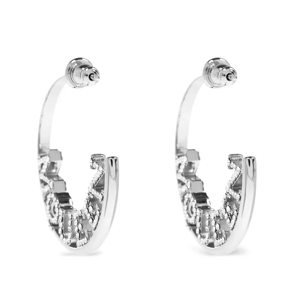 серьги-кольца с камнями