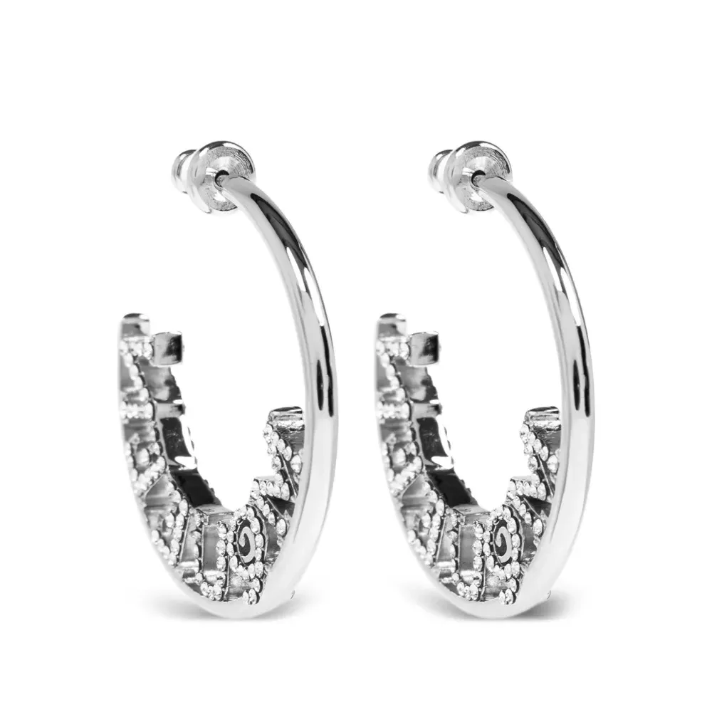 серьги-кольца с камнями