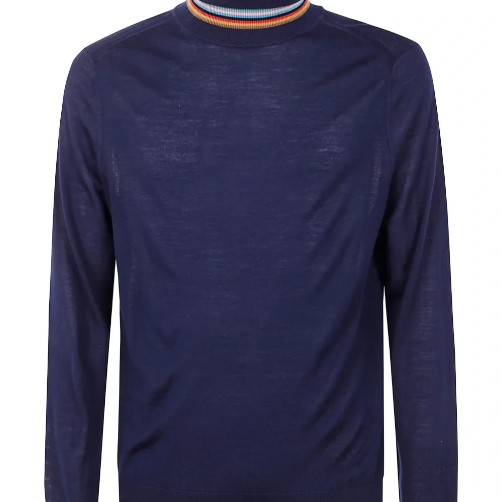 джемпер в полоску с высоким воротником