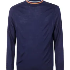 джемпер в полоску с высоким воротником