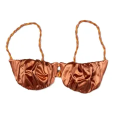 атласный топ бикини с драпировкой