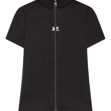 топ на молнии с короткими рукавами