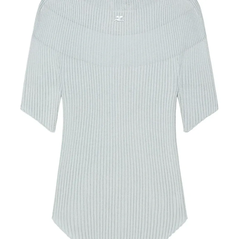 Топ в рубчик с короткими рукавами Топ в рубчик с короткими рукавами