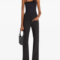 топ на бретелях с кружевной отделкой