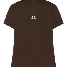 Топ на молнии с короткими рукавами