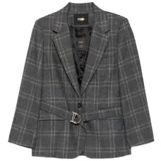 Клетчатый блейзер с поясом