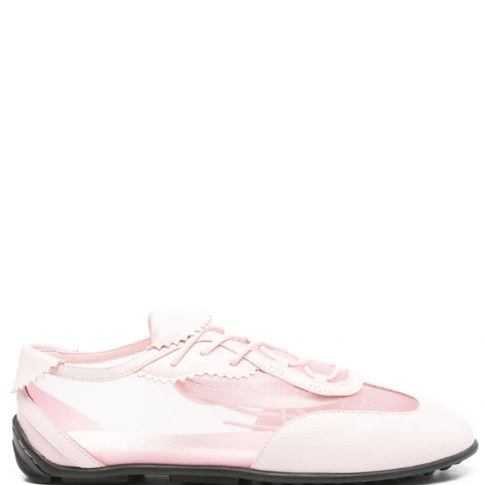 сетчатые кроссовки на шнуровке