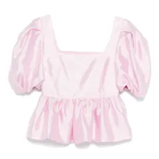 топ с объемными рукавами и баской