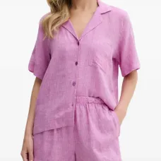 Пижама из смесового льна с вышивкой