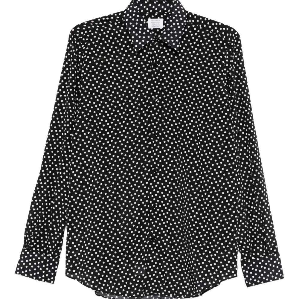 рубашка в горох с длинными рукавами