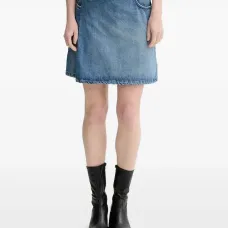 Джинсовая юбка с запахом