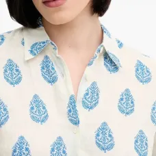 Льняная рубашка с принтом пейсли