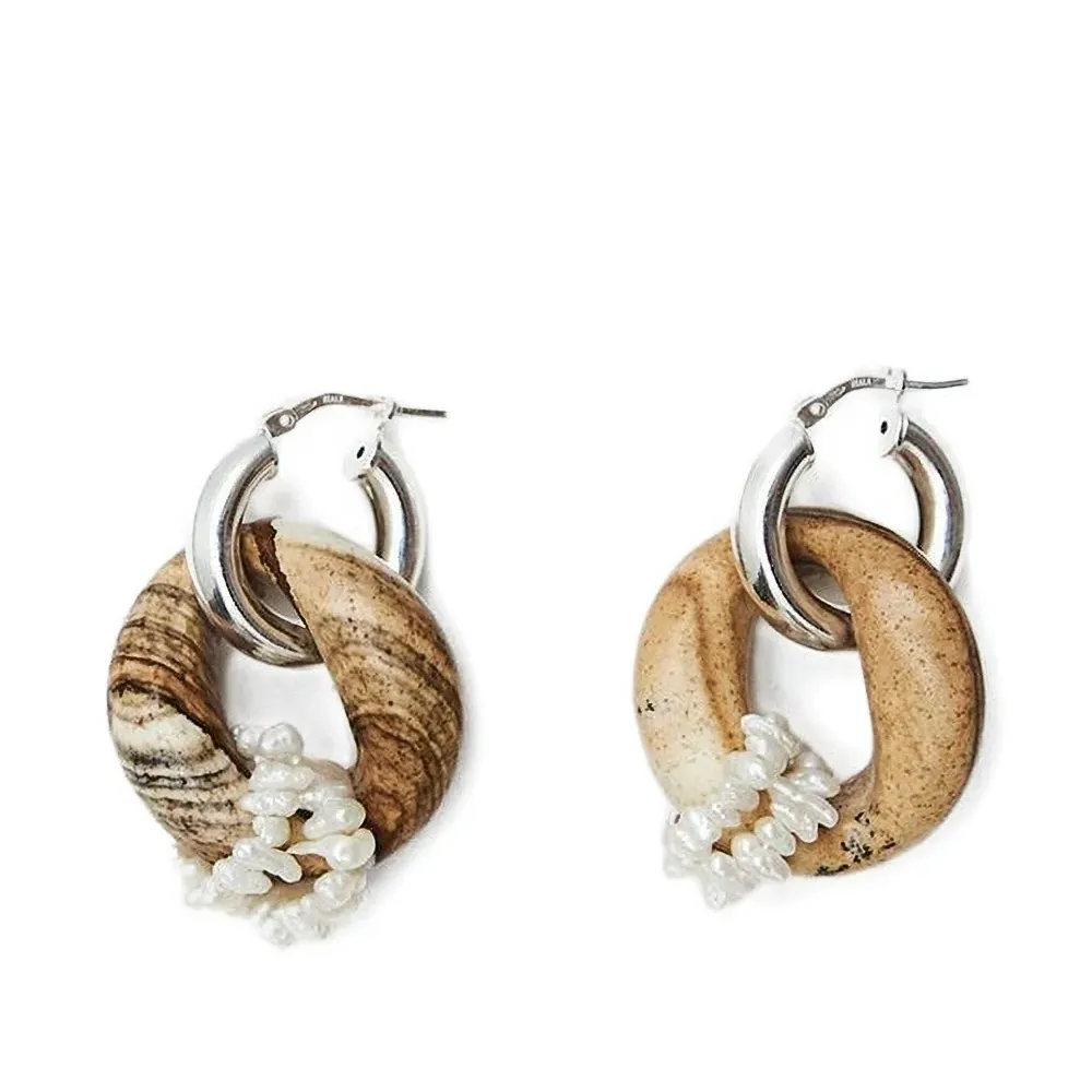 Серьги-кольца с жемчугом