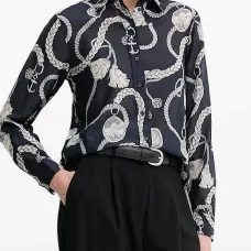 Рубашка с длинными рукавами и принтом Рубашка с длинными рукавами и принтом