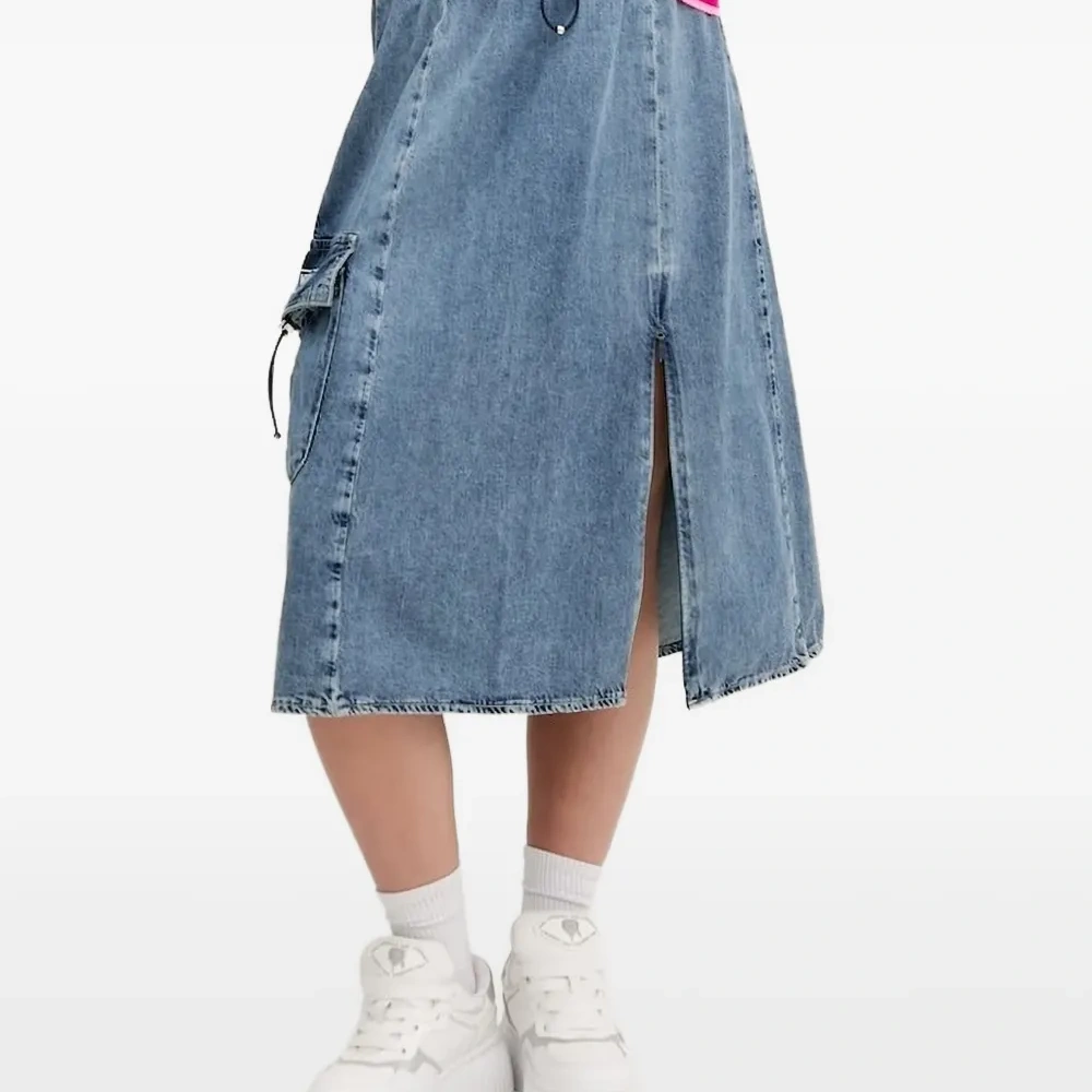 Джинсовая юбка миди