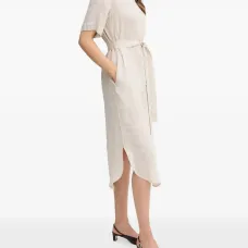 Платье-рубашка миди с поясом