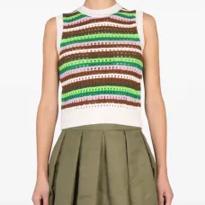 Полосатый топ без рукавов