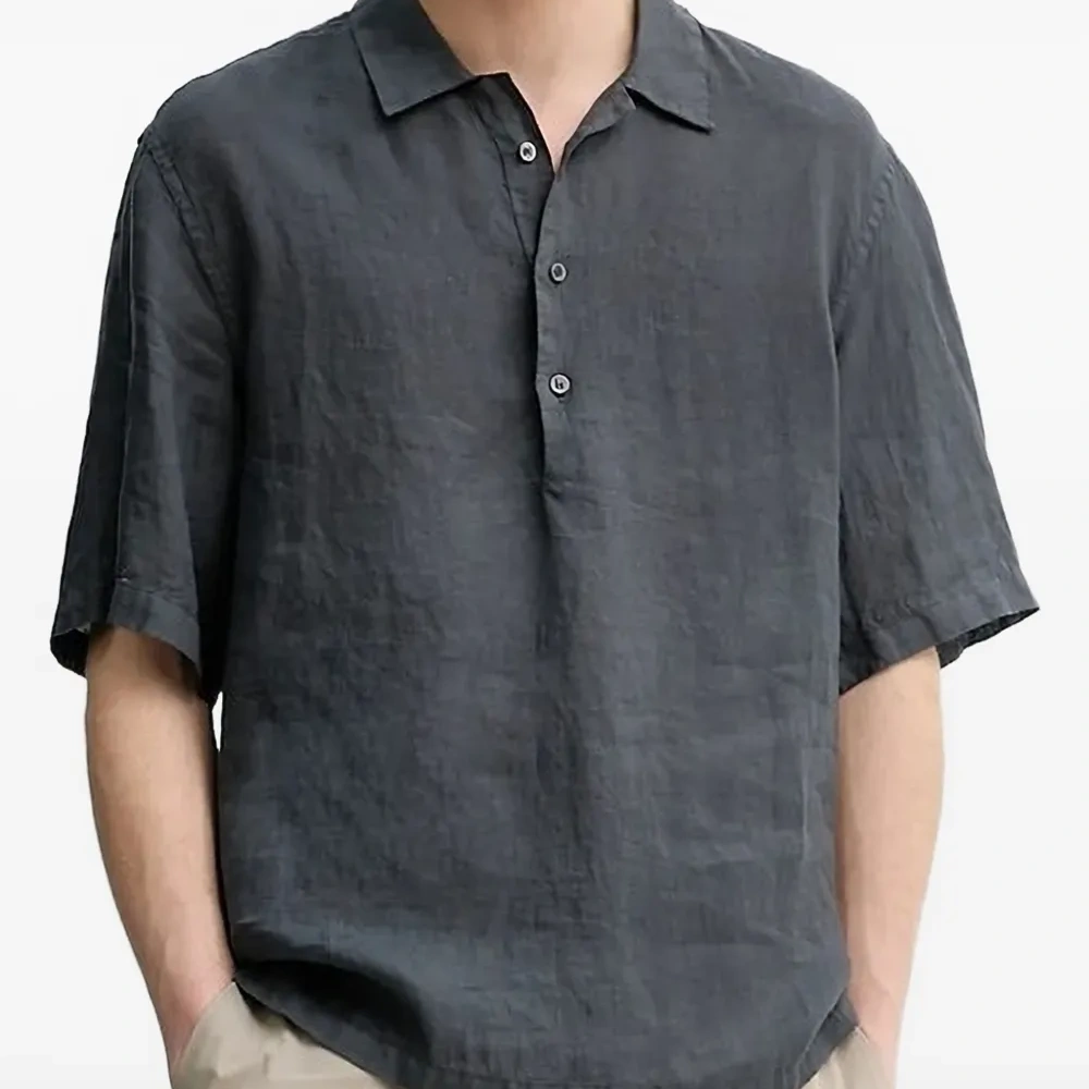 Льняная рубашка поло Льняная рубашка поло