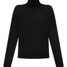 джемпер с высоким воротником и вышитым логотипом