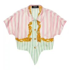 укороченная рубашка в полоску укороченная рубашка в полоску