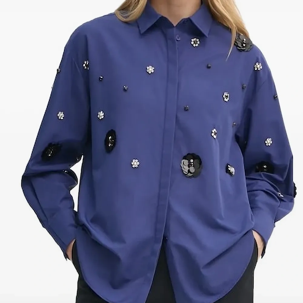 Рубашка с кристаллами и пайетками