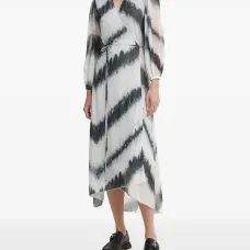 Платье миди с запахом и принтом тай-дай