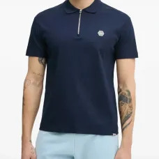 Футболка с воротником на молнии и логотипом