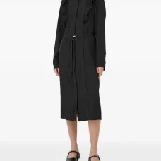 Платье миди с оборками и поясом