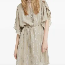 Ярусное платье мини OdiaBBParez с эффектом металлик