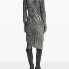 Платье миди с объемными рукавами