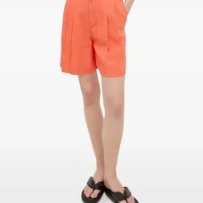 Шорты с завышенной талией и складками