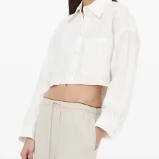 Льняная укороченная рубашка