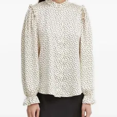 Блузка с оборками и принтом
