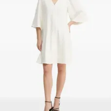 Фактурное платье мини с V-образным вырезом